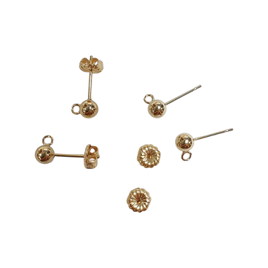 14K Gold Filled-Full Ball EarPost w/Premium Butterfly-4mm/4pc 14K Gold Filled-Full Ball EarPost w/Premium Butterfly-4mm/4pc