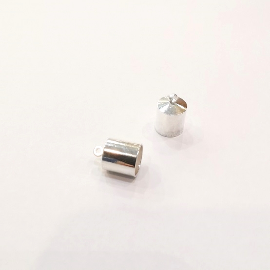 6mm Silver Plated Barrel End Caps/2pc